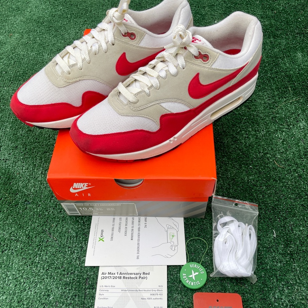 Nike Air Max 1 Anniversary Red/White 2017/18 Men’s 10.5